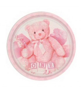 My First Teddy Pink Large Paper Plates (8ct)
