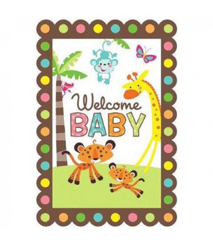 Fisher Price Baby Shower Animals of the Rain Forest Invitation Set w/  Envelopes (8ct)