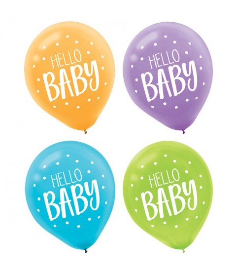 Fisher Price Baby Shower 'Hello Baby' Latex Balloons (15ct)