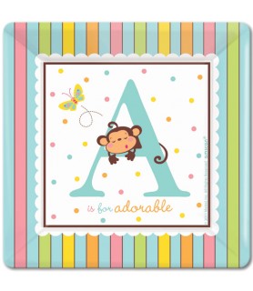 Fisher Price Baby Shower 'ABC' Large Square Plates (18ct)