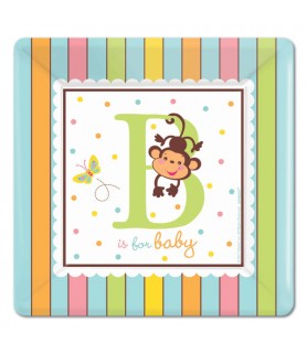 Fisher Price Baby Shower 'ABC' Small Square Paper Plates (18ct)