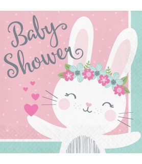 Baby Shower 'Floral Bunny' Lunch Napkins (16ct)