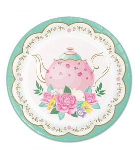 Floral Tea Party Small Paper Plates (8ct)