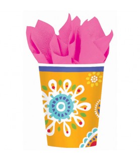 Floral 'Cool Splash' 9oz Paper Cups (8ct)
