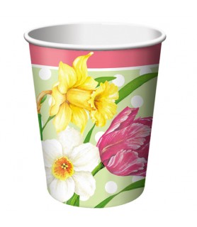 Floral 'Polka Dot Garden' 9oz Paper Cups (8ct)