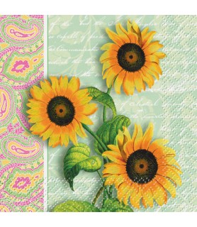 Floral 'Sunflower Paisley' Small Napkins (24ct)