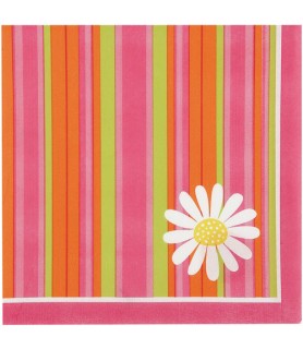 Floral 'Daisy Stripes' Small Napkins (16ct)