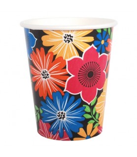 Floral 'Bold Blooms' 9oz Paper Cups (8ct)