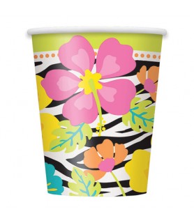 Floral 'Wild Luau' 9oz Paper Cups (8ct)