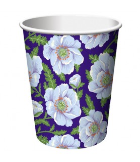 Floral 'Mediterranean Garden' 9oz Paper Cups (8ct)