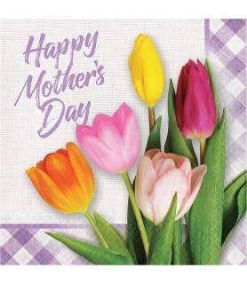 Happy Mother's Day Spring Tulips Lunch Napkins (16ct)