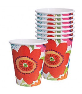 Floral 'Floral Splash' 9oz Paper Cups (8ct)