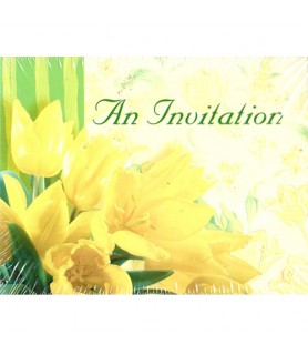Floral 'Yellow Tulips' Invitations w/ Envelopes (8ct)