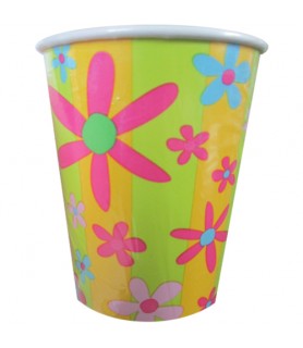 Floral 'Pink and Paisley' 9oz Paper Cups (8ct)
