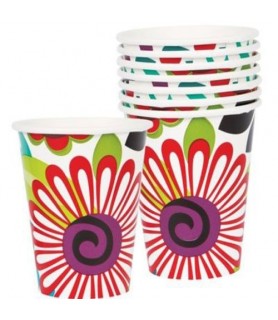 Modern Floral 9oz Paper Cups (8ct)
