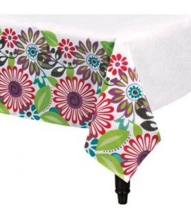 Modern Floral Paper Table Cover (1ct)