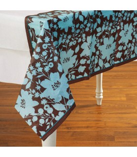 Cocoa Floral Paper Table Cover (1ct)