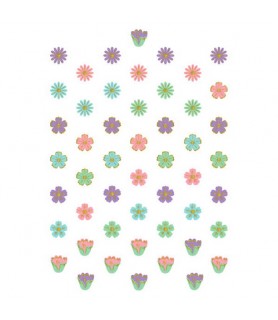 Floral 'Spring Flowers' Mini Glitter Cutouts (50ct)