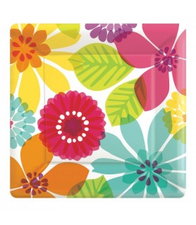 Floral Print 'Day in Paradise' Small Paper Plates (8ct)