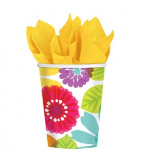 Floral Print 'Day in Paradise' 9oz Paper Cups (8ct)