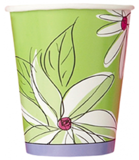 Floral 'Flowers Whimsy' 9oz Paper Cups (8ct)