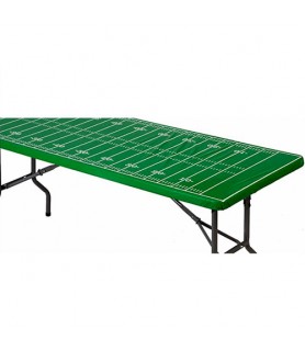 Sports 'Football Field' Plastic Table Cover w/ Elastic Edge (1ct)
