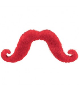 Red Fuzzy Adhesive Mustache / Favor (1ct)