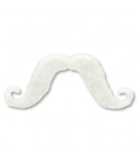 White Fuzzy Adhesive Mustache / Favor (1ct)