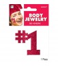 Red #1 Glitter Body Jewelry / Favor (1ct)