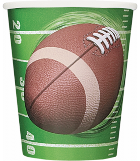 Football 'Spiral' 9oz Paper Cups (8ct)