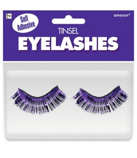 Purple Tinsel Eyelashes / Favor (1 pair)