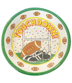 Football Vintage 'Touchdown' Small Paper Plates (8ct)