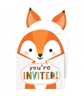 Forest Fox 'Wild One' Invitations w/ Envelopes (8ct)