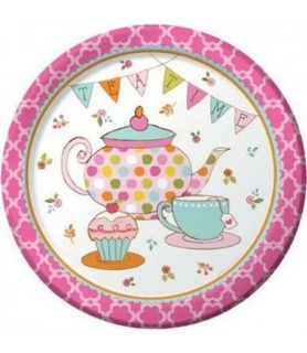 Birthday 'Tea Time' Large Paper Plates (8ct)