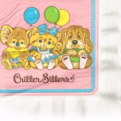 20 ~ Birthday Party Supplies CRITTER SITTERS VINTAGE ORANGE SMALL NAPKINS