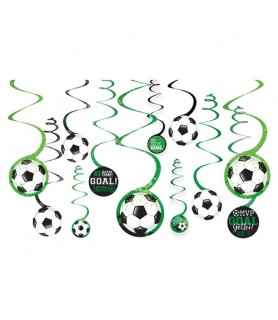 Soccer 'Goal Getter' Hanging Swirl Decorations (12pc)