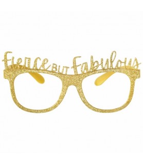 Birthday 'Golden Age' Fierce But Fabulous Plastic Novelty Glitter Glasses / Favors (6pc)