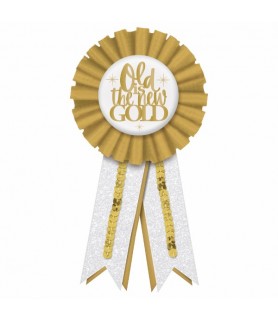 Birthday 'Golden Age' Old Is The New Gold Fabric Award Ribbon (1ct)