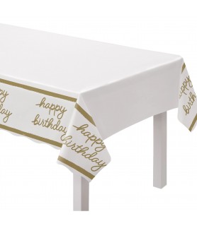 Birthday 'Golden Age' Plastic Tablecover (1ct)