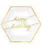 Birthday 'Golden Age' Large Hexagon Metallic Paper Plates (8ct)