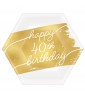 Birthday 'Golden Age' Small 40th Birthday Hexagon Metallic Paper Plates (8ct)