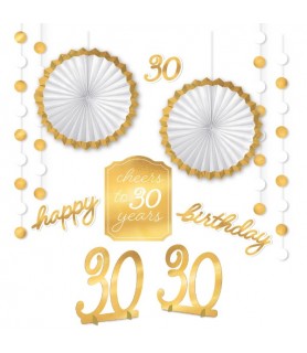 Birthday 'Golden Age' 30th Birthday Foil Room Decorating Kit (12pcs)