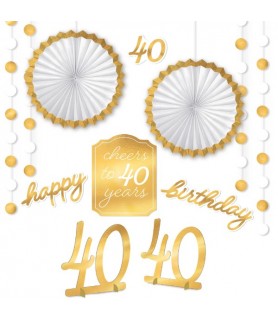 Birthday 'Golden Age' 40th Birthday Foil Room Decorating Kit (12pcs)