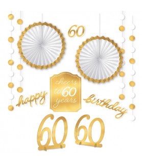 Birthday 'Golden Age' 60th Birthday Foil Room Decorating Kit (12pcs)