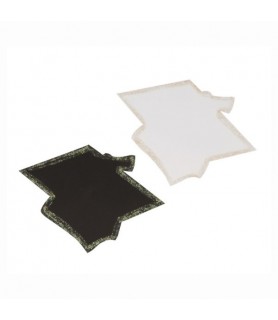 Graduation Large Black and White Paper Confetti with Glitter Trim (25pcs)