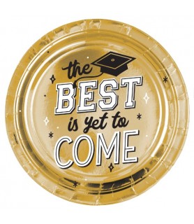 Graduation 'The Best Is Yet To Come' Extra Large Foil Paper Plates (8ct)