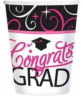 Graduation 'Glamorous Grad' 9oz Paper Cups (18ct)