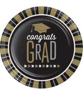 Graduation 'Glitzy Grad' Small Paper Plates (8ct)