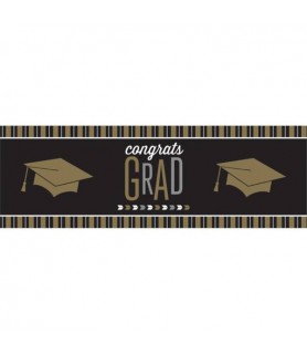 Graduation 'Glitzy Grad' Plastic Party Banner (1ct)