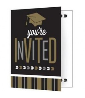 Graduation 'Glitzy Grad' Invitations with Envelopes (8ct)